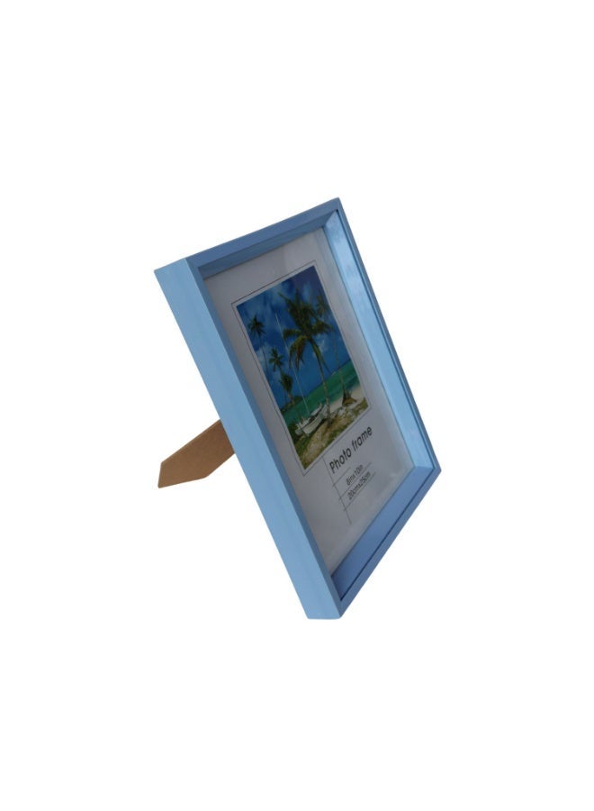 إطار صورة 20×25 سم (8×10 إنش)، إطار صور بلاستيكي فاخر باللون الأزرق السماوي مع حامل، مناسب للعرض على الطاولة أو التعليق على الحائط - Image 4